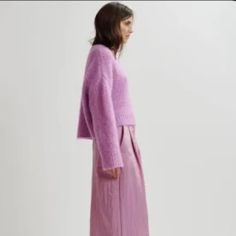 🇫🇷 Etam Paris Womens Orchid Wool Blend Turtleneck Jumper Sweater | M L EU 42